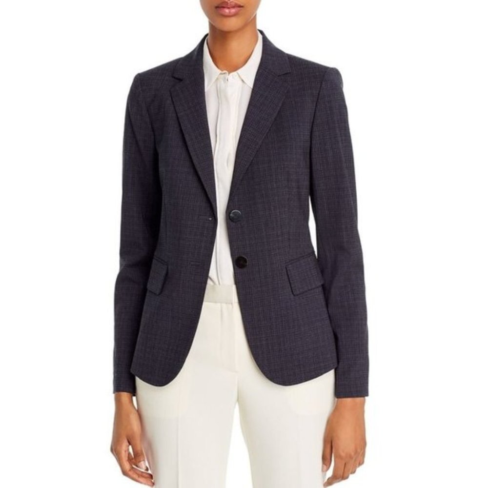 THEORY Carissa Houndstooth Wool-blend Blazer
